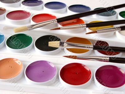 paints and brushes