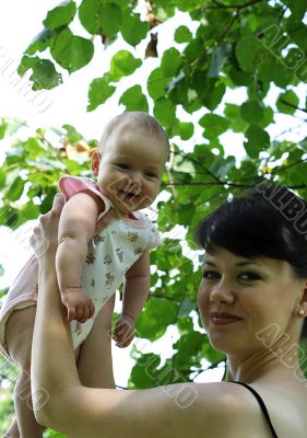 Happy mum and her child