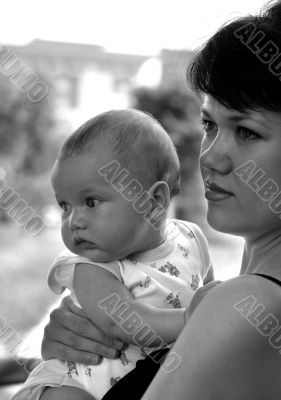 Happy mum and her child