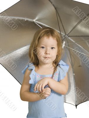Small pretty girl with umbrella