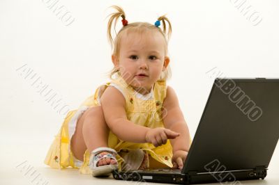 Baby with laptop