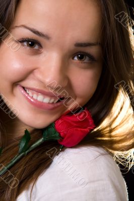 Woman with rose