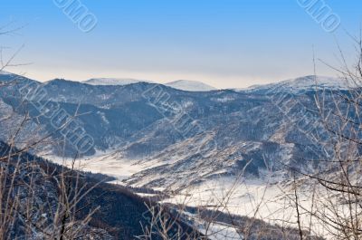 mountain pass and clear blue sky