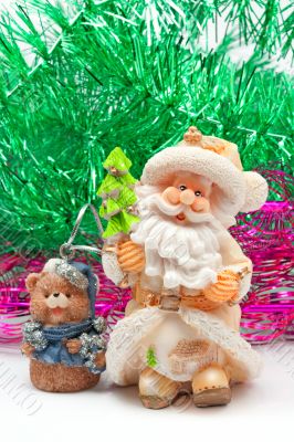 Clay Santa Claus and bear