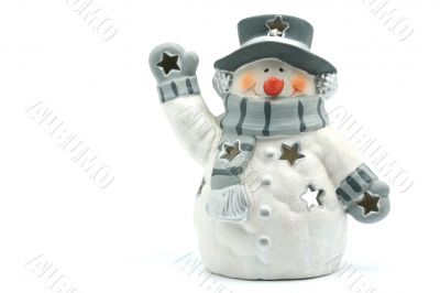 Clay lamp Snowman