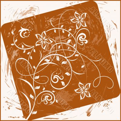 Decorative flowers on color background