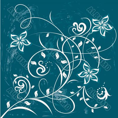 Decorative flowers on color background