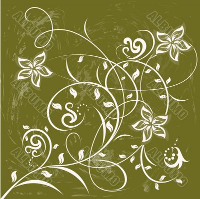 Decorative flowers on color background