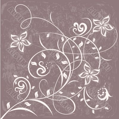 Decorative flowers on color background