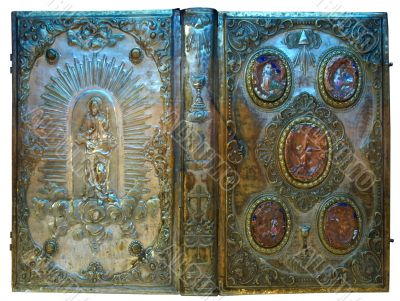 heavy golden cover of Orthodox Bible