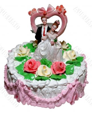 Isolated wedding cake