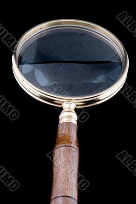 magnifying glass closeup
