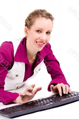 Woman and her keyboard