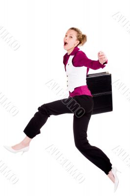 Happy commercial woman