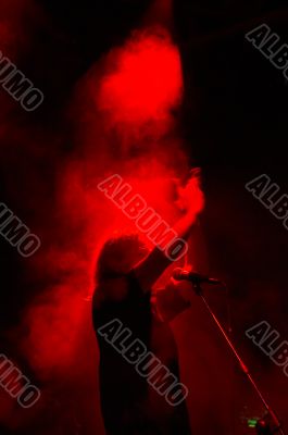 Rock-singer on live concert