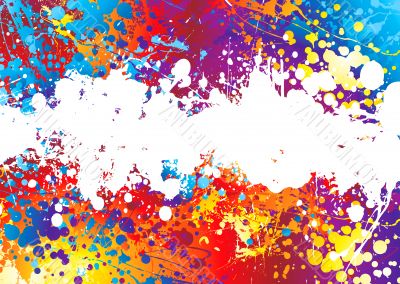 ink splat rainbow white