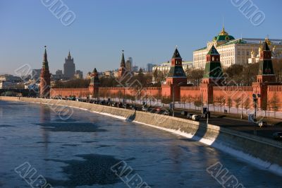Moscow Kremlin, Russia. View from the bridge.