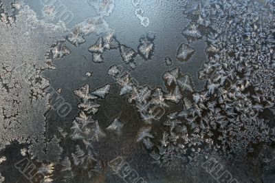 Ice patterns on glass