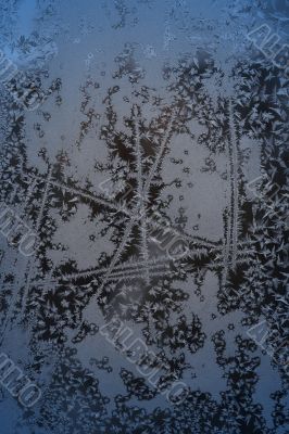 Ice patterns on glass