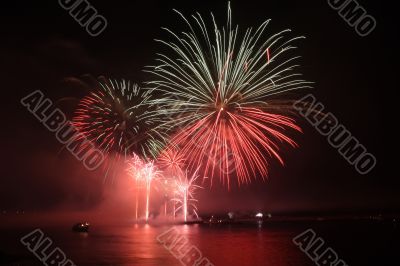 Fireworks over the water