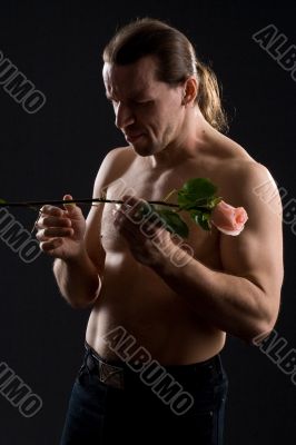 man and rose