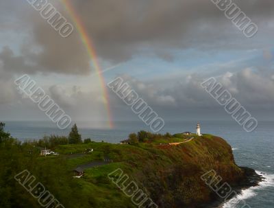 Rainbow over Kilauea lighthouse