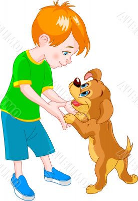 Boy and dog