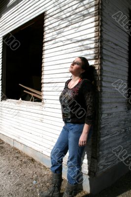 Woman aainst Wall