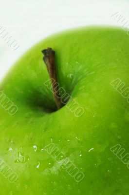 beautiful green apple on white background