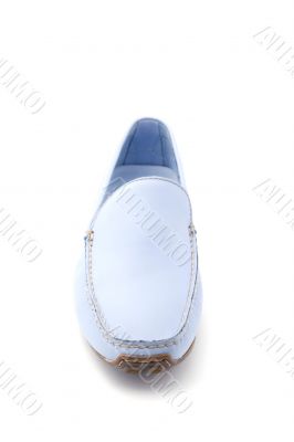 Blue shoes on white background