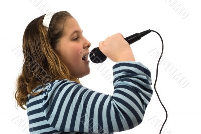 Child Singing In Microphone
