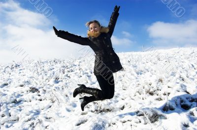Jumping in snow