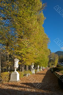 park avenue with statues