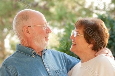 Happy Senior Couple Outdoor Portrait