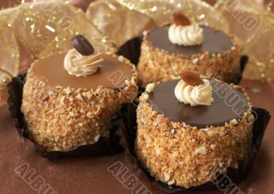 Miniature chocolate cakes