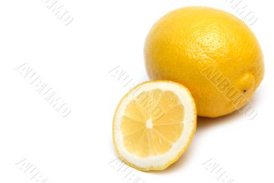  	Lemons on white background