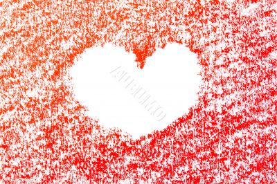 white heart on white with illegible border