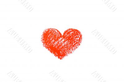 small red heart on white