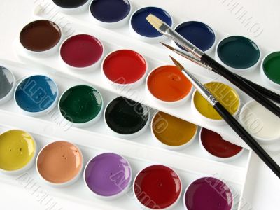 paints with brushes