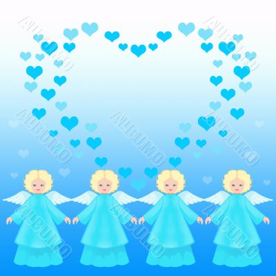 Valentine card with angels