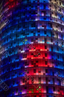 agbar tower detail at night