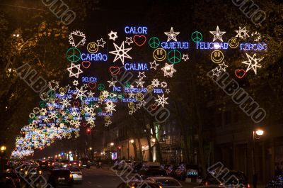 lights in madrid christmas night