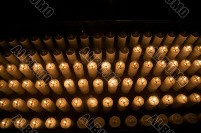 horizontal group of candles