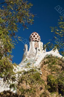 cupola at park guell in barcelona