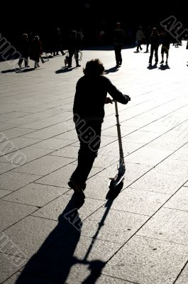 scooter against sun