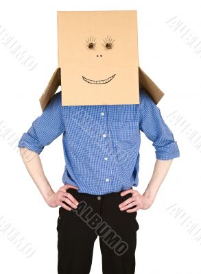 Man and cardboard box