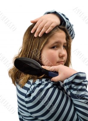 Girl Brushing Her Hair