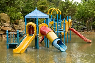 Colorful water playground