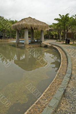 Pavilion with thatch roof