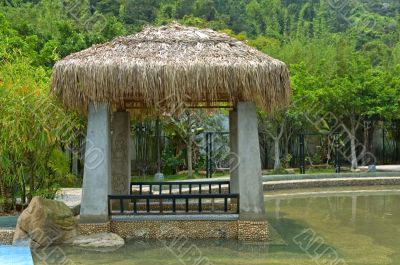 Pavilion with thatch roof